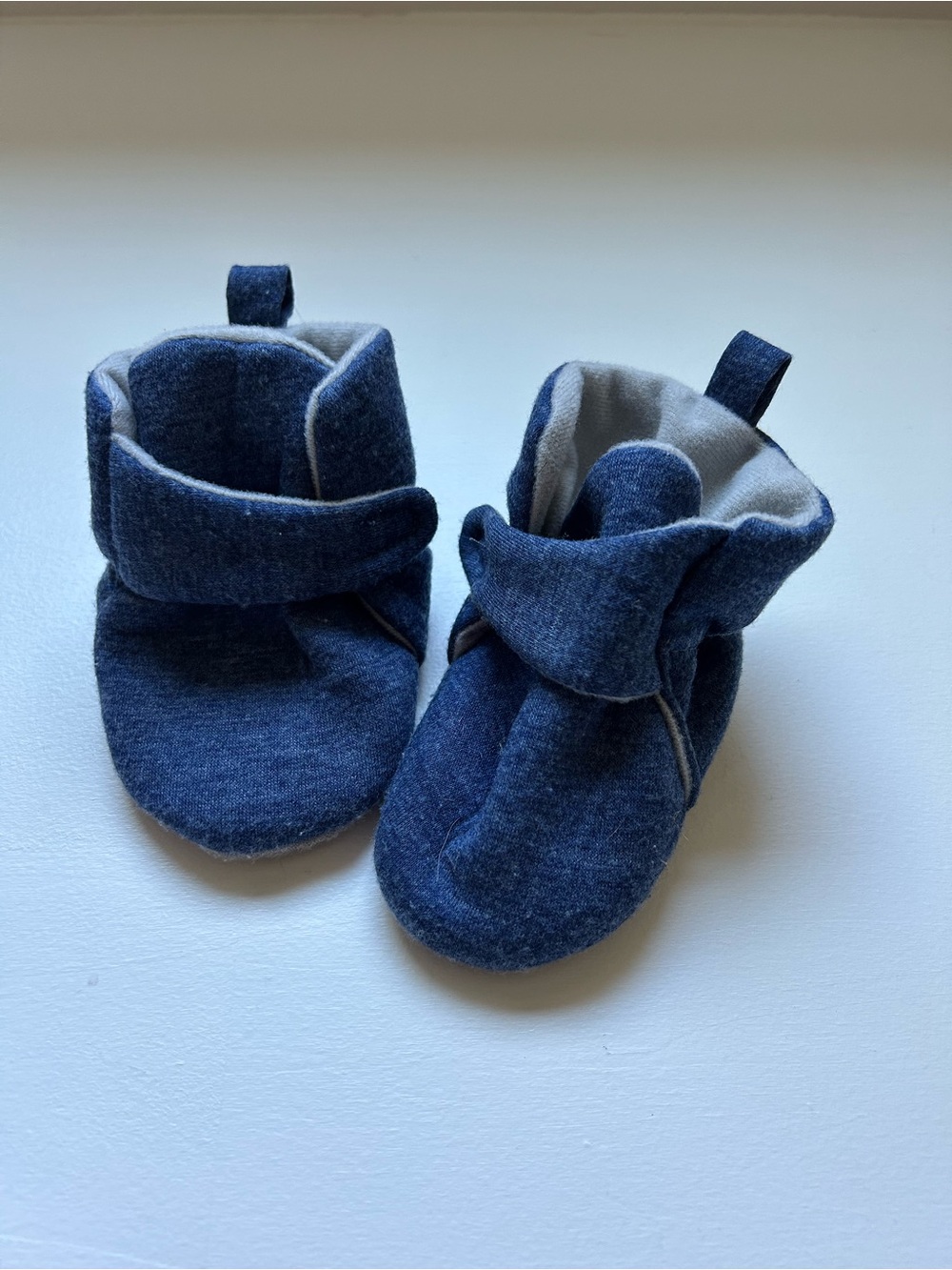 Target Navy Blue Baby Booties with Wrap Closure
